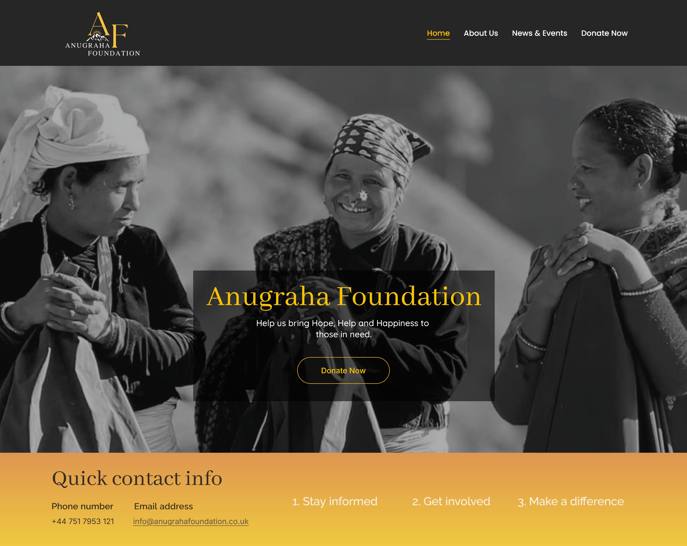 Anugraha Foundation Charity Website